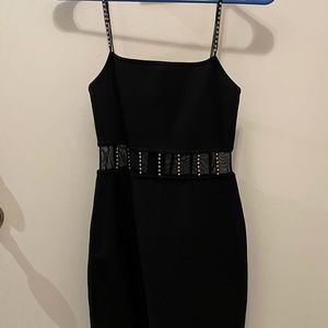 Rhinestone and mesh bandage dress